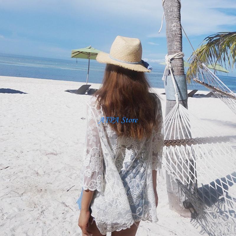 Kimono Sheer Floral - U13C Nữ Mùa Hè Ren Hở
