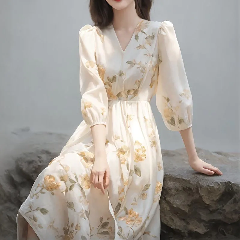 Women's Floral Print V-Neck Pu - đánh giá và giá Midi Skirt Floral