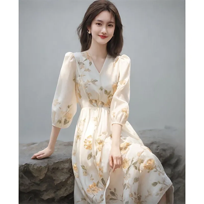 Women's Floral Print V-Neck Pu - đánh giá và giá Midi Skirt Floral
