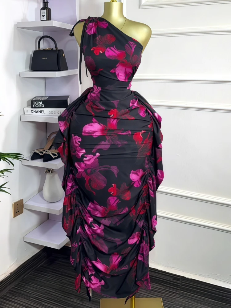Women Floral Printed One Shoul - đánh giá và giá Midi Skirt Floral