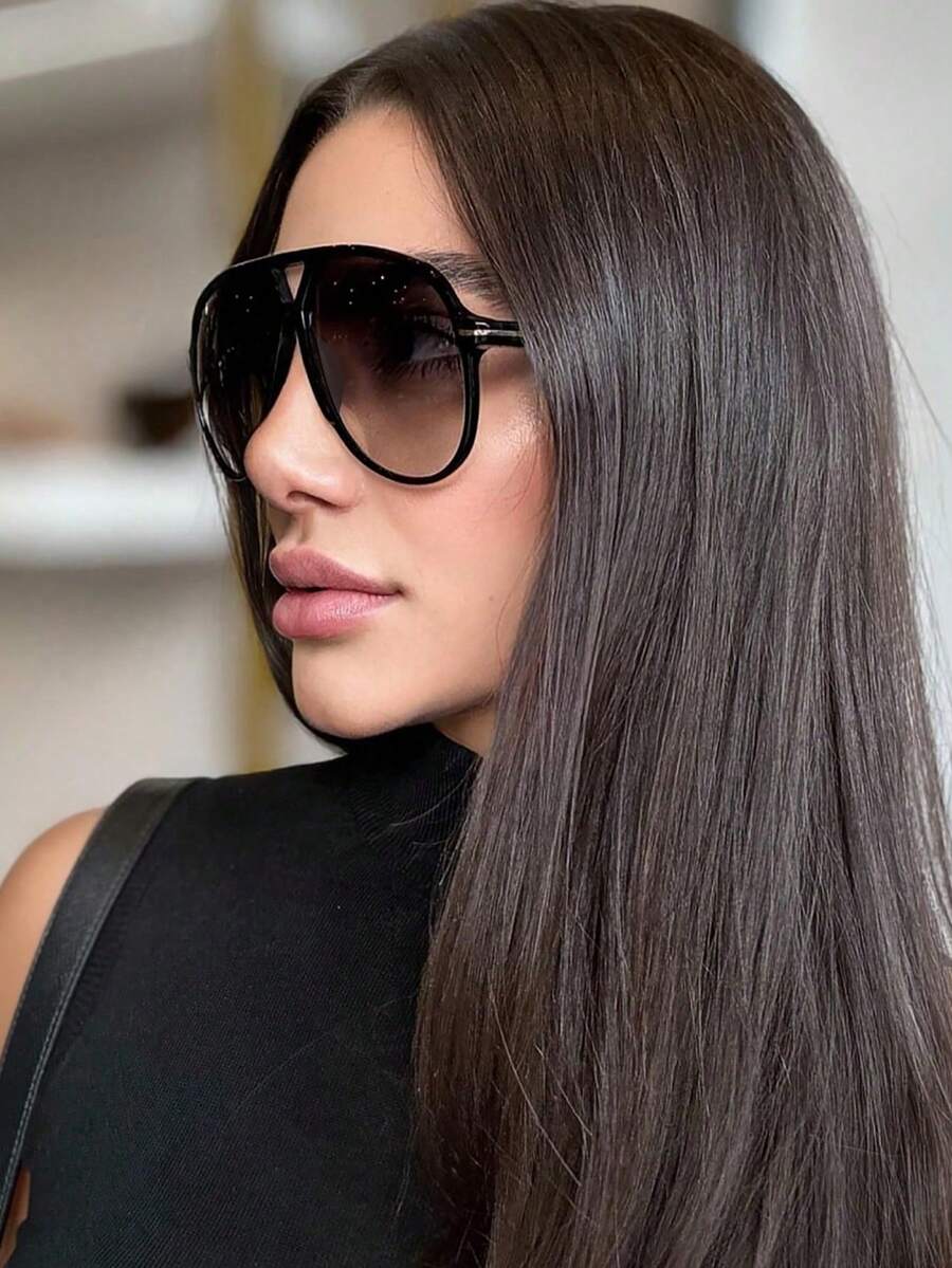 1pc Oversized Double Bridge Fu - đánh giá và giá Sunglasses Cat Eye