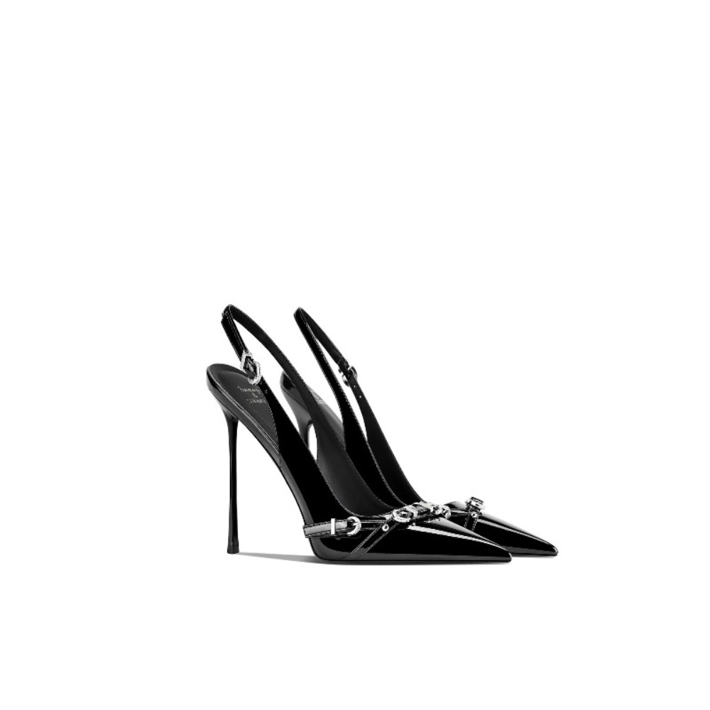 Fashionable Black Pointed Toe  - đánh giá và giá Sandal Strappy Heeled